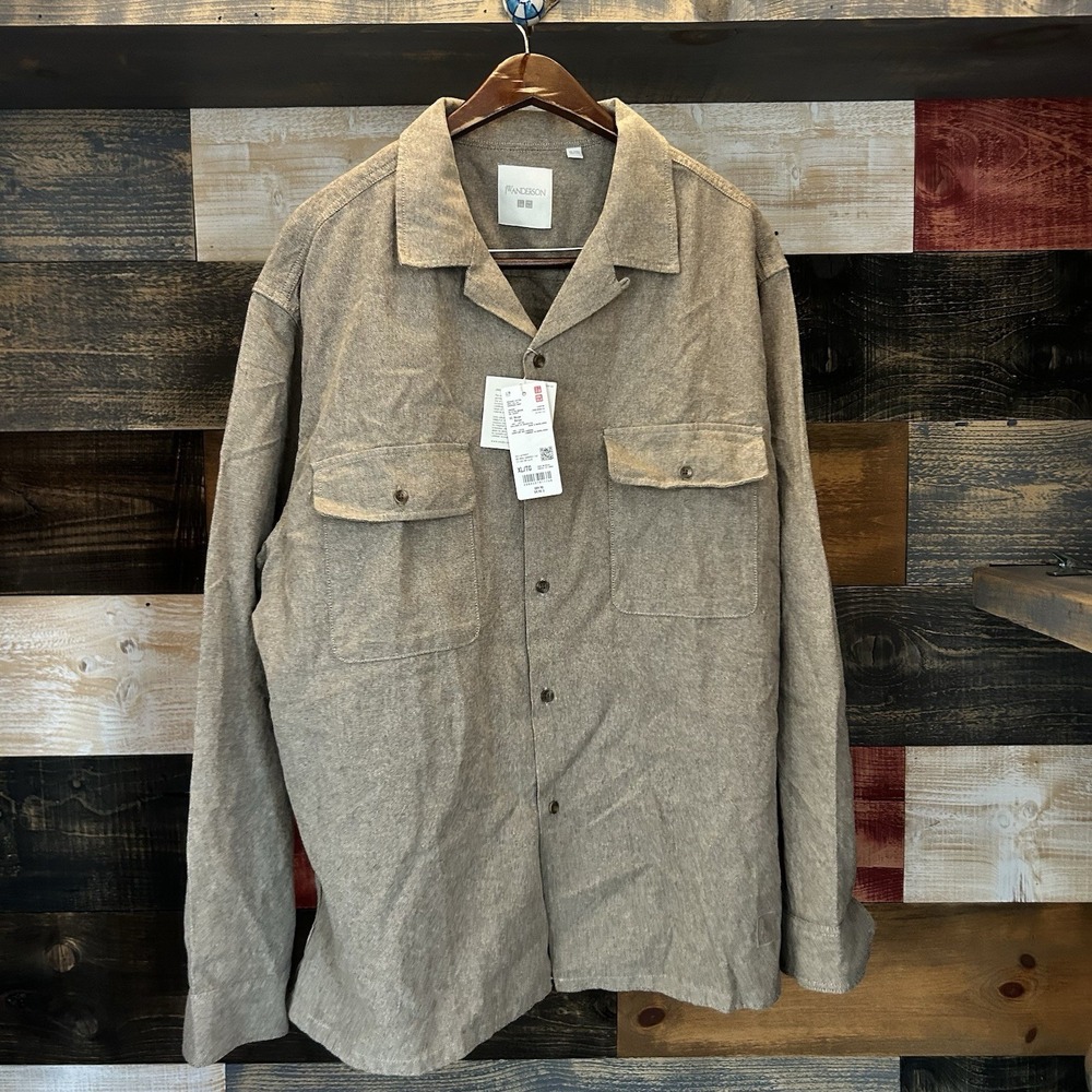 NWT Uniqlo x JW Anderson Brushed Cotton Oversized Shirt Men US Size XL